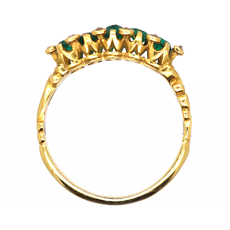 Vintage-Inspired 5-Stone Oval & Emerald Cut Half-Hoop Ring