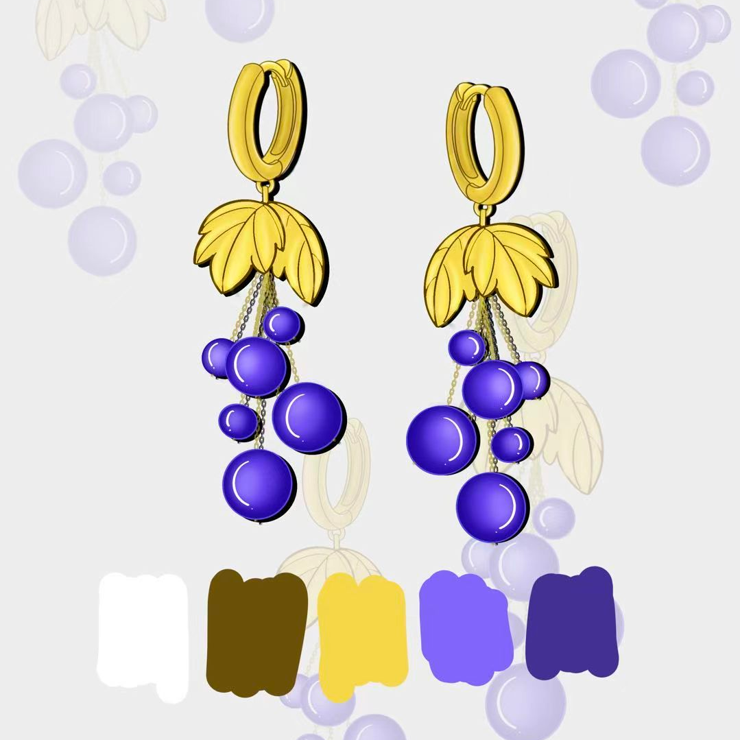 Original Design - Round Cut Amethyst Sapphire Dangle Earrings - 1 Pair