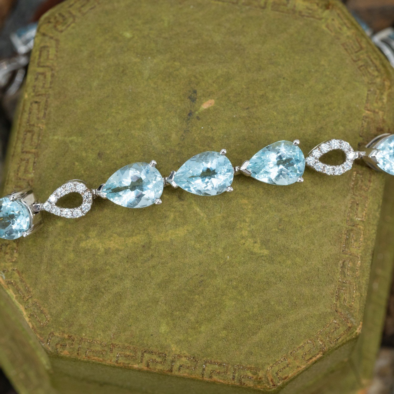 Pear Cut Aquamarine Sapphire Bracelet