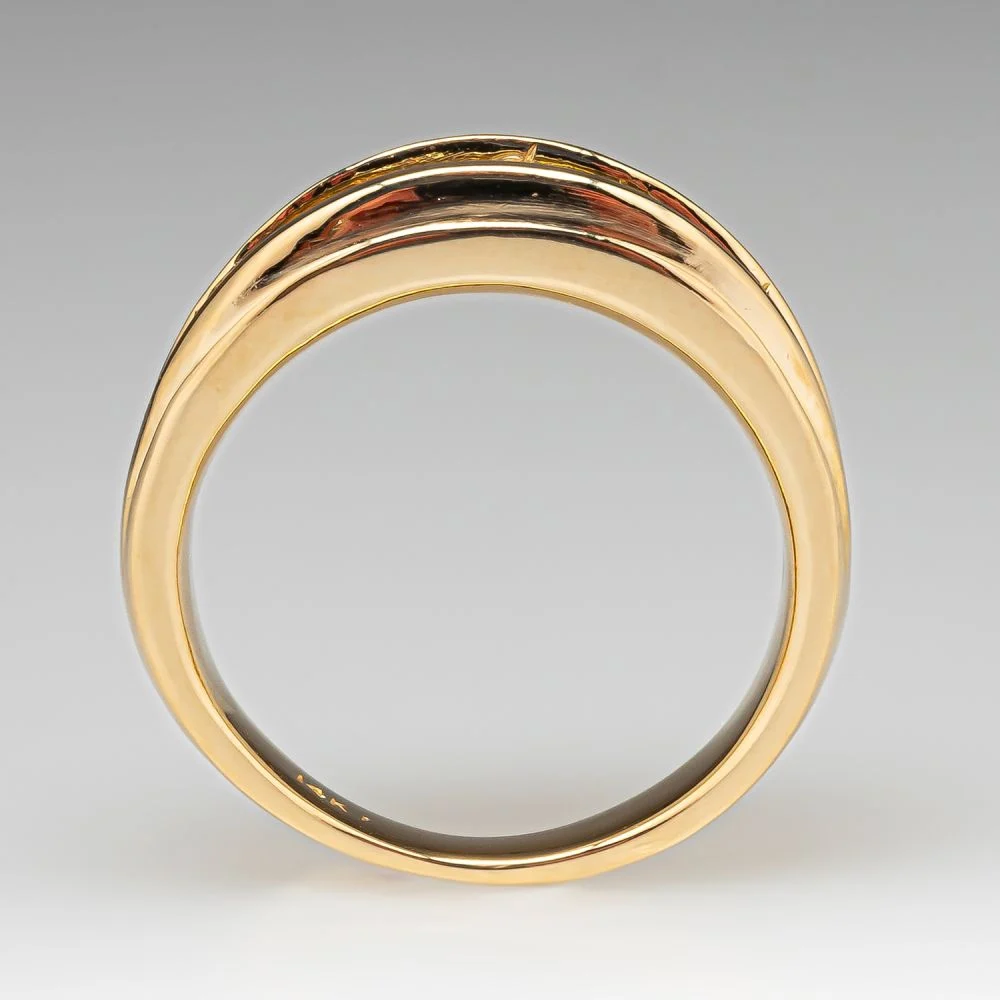 1.25ct Round Cut Diamond&Amethyst Mens Band Ring