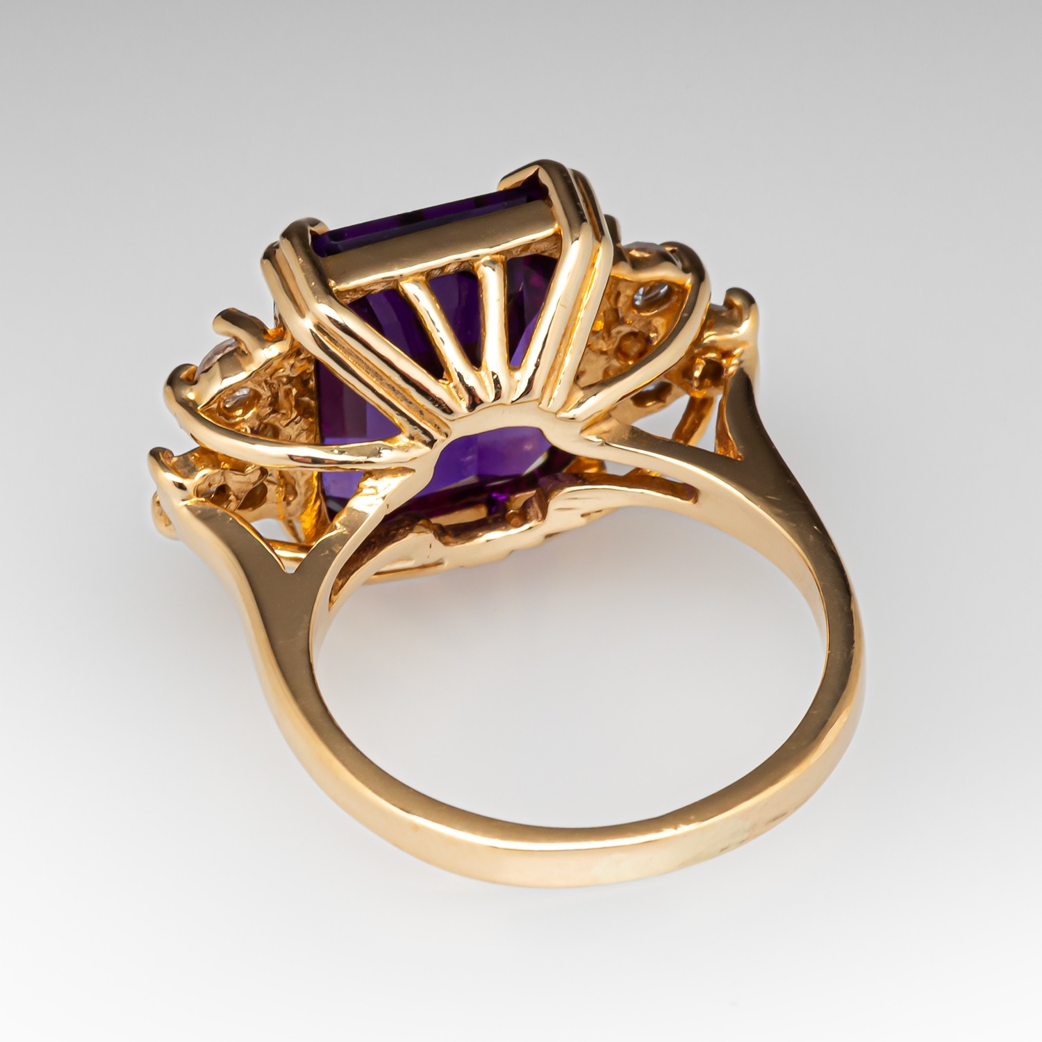 6ct Emerald Cut Amethyst Sapphire Engagement Ring