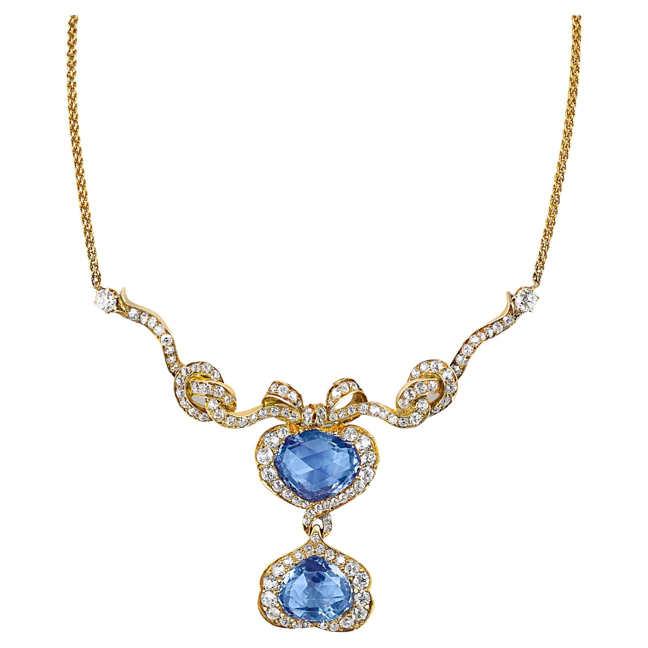 Stunning Irregular Cut Sapphire Necklace