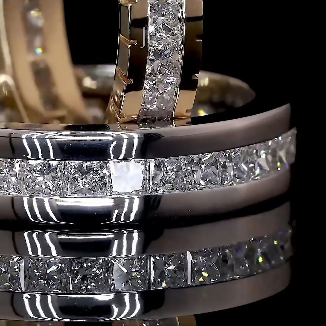 2.65ct Princess Cut White Sapphire Eternity Ring