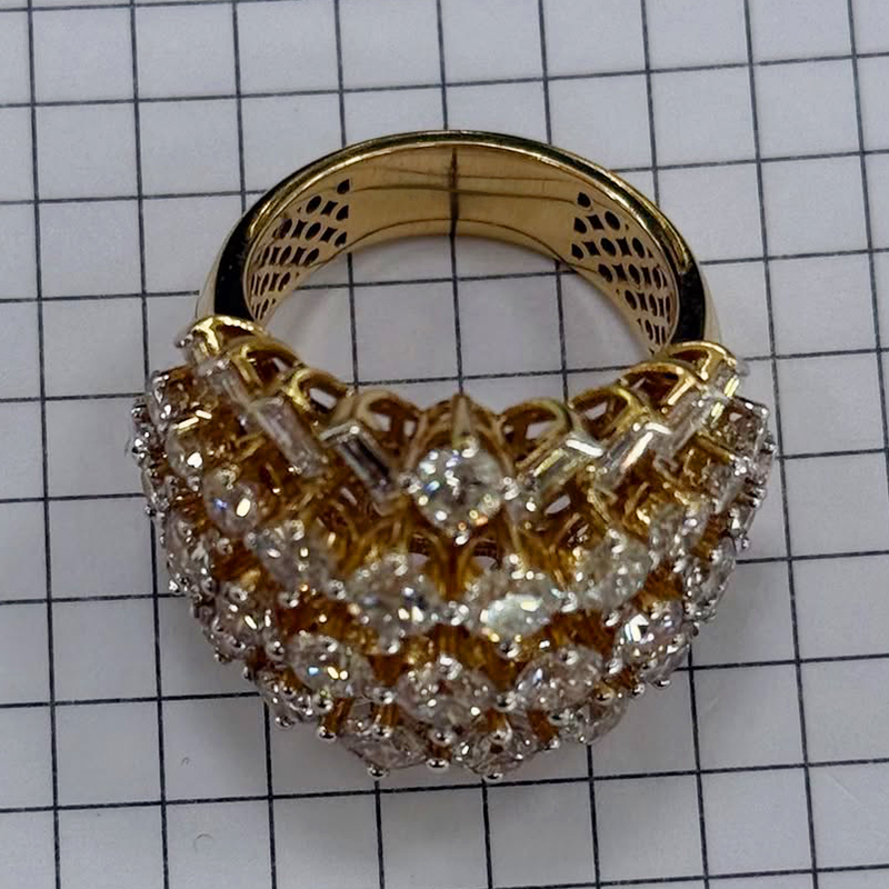 Three Row 4.95ct White Sapphire Cocktail Ring