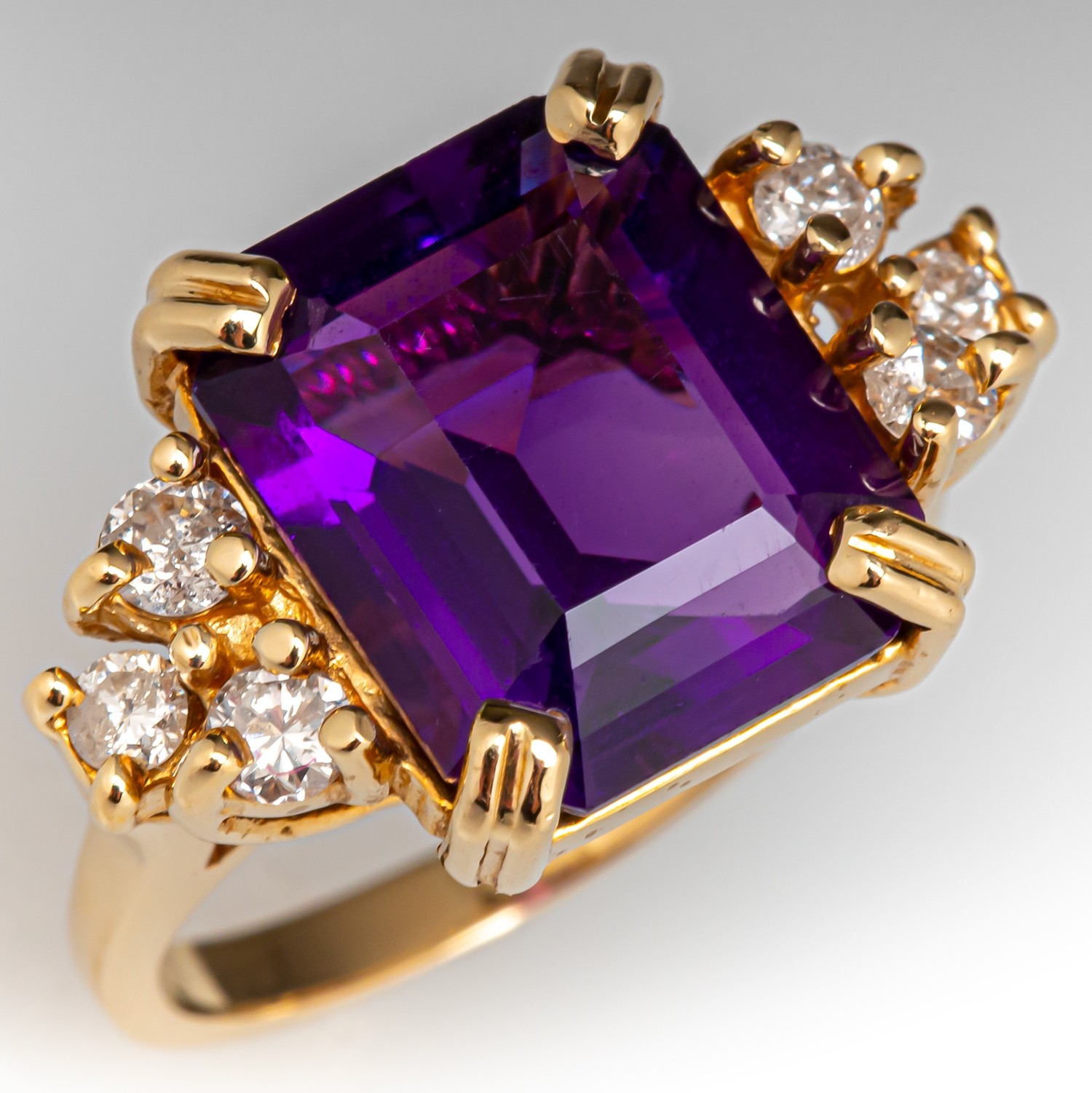 6ct Emerald Cut Amethyst Sapphire Engagement Ring