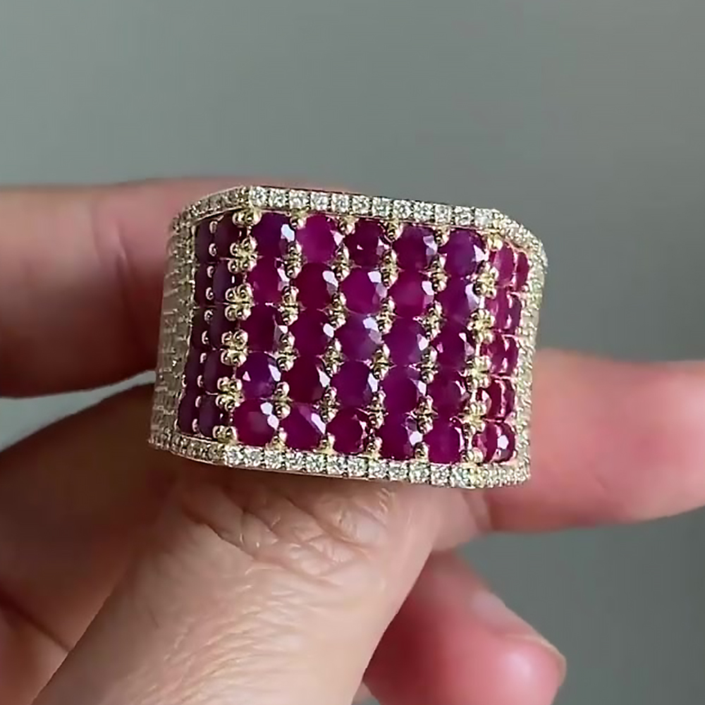 4.5ct Round Cut Ruby Sapphire Ring