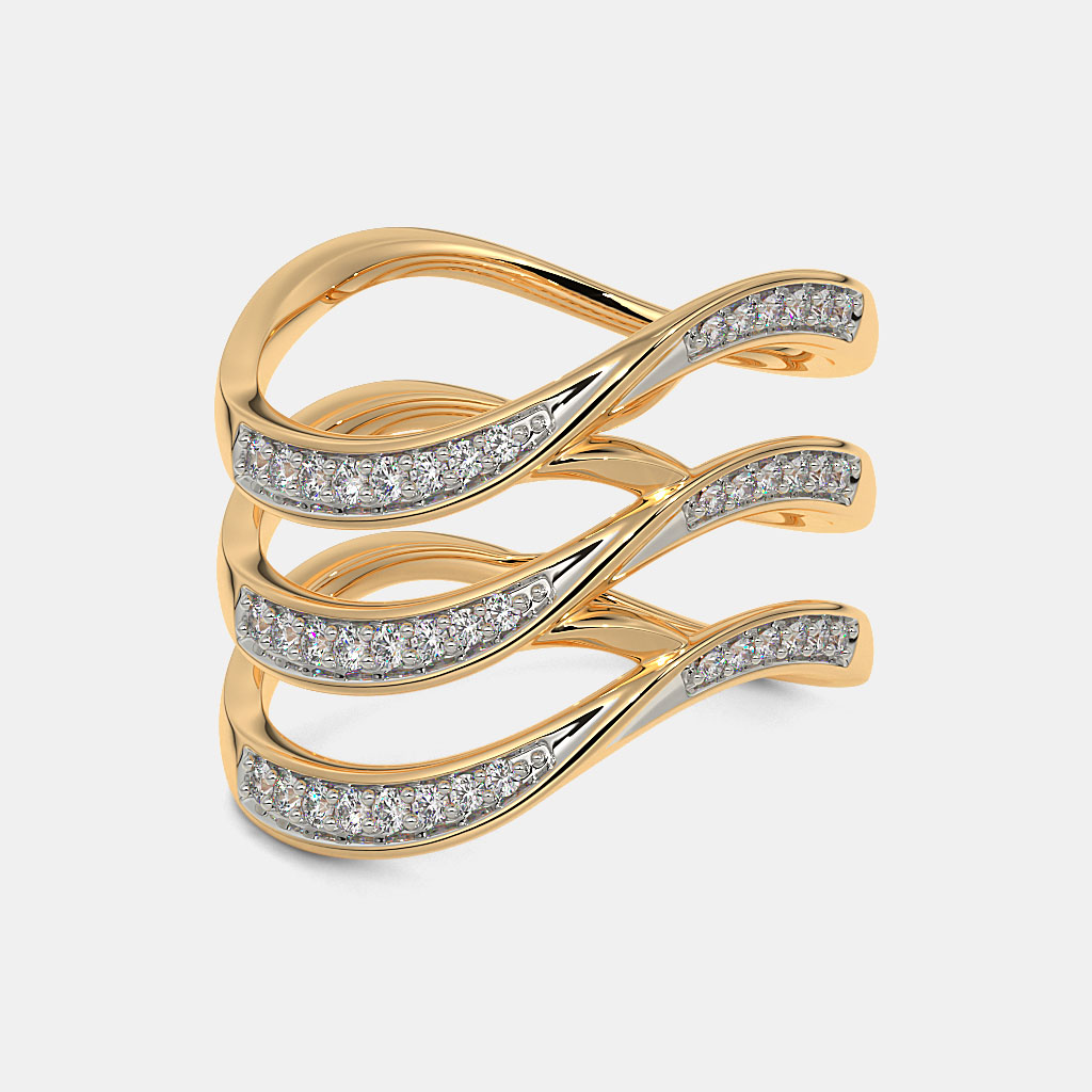 1.8ct Ripple Design Art Deco Diamond Ring
