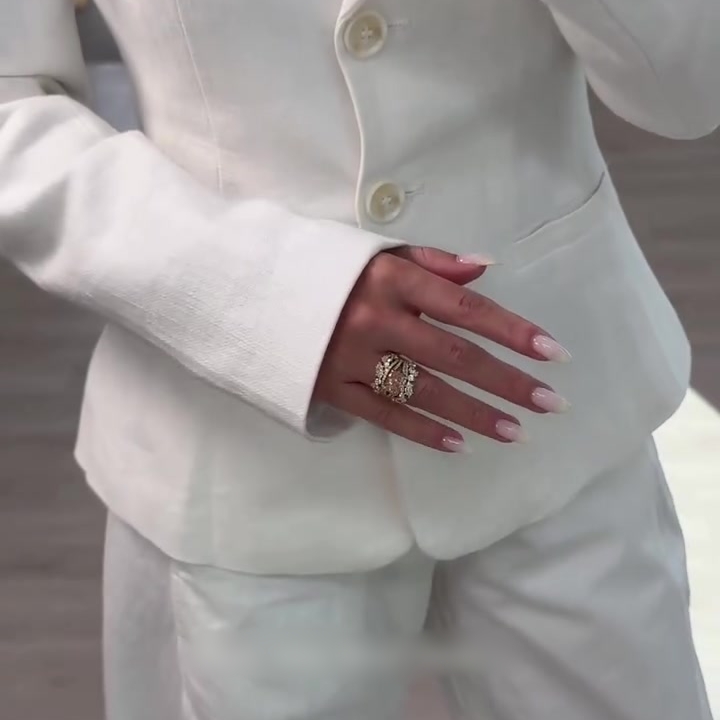 3ct Radiant Cut Peach Morganite Multi-Stone Bridal Ring Set (3-Piece Stacking Set)