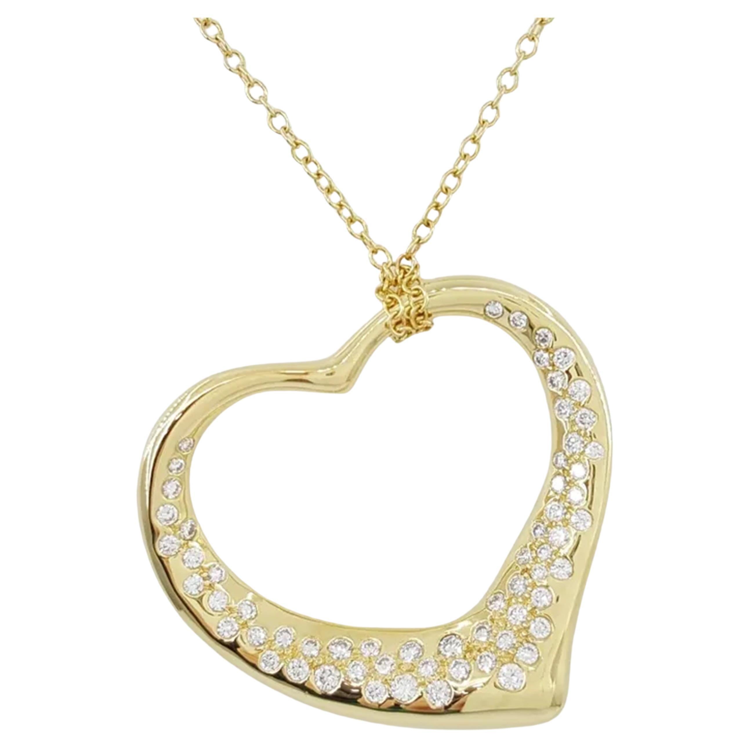Round Cut White Sapphire Heart Pendant Necklace
