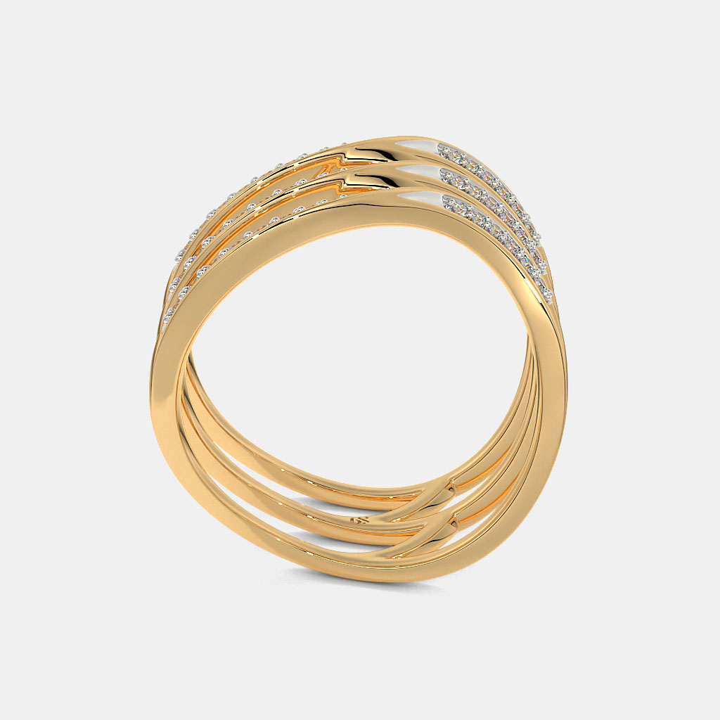 1.8ct Ripple Design Art Deco Diamond Ring