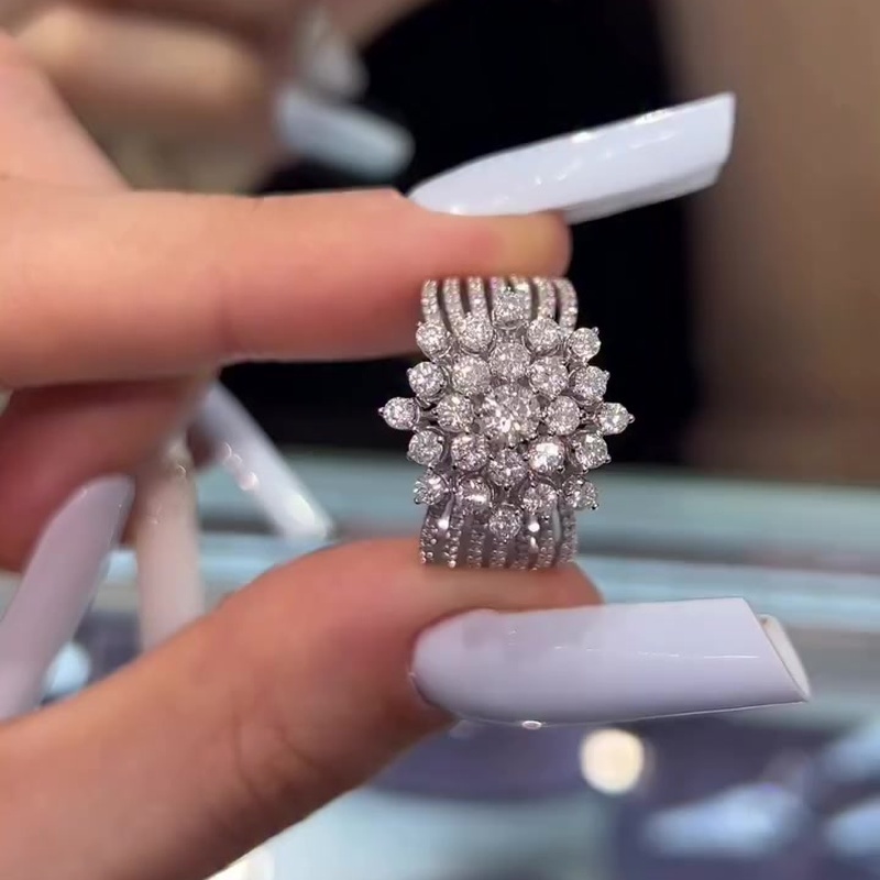 3.75ctw Round Cut White Sapphire Halo Engagement Ring
