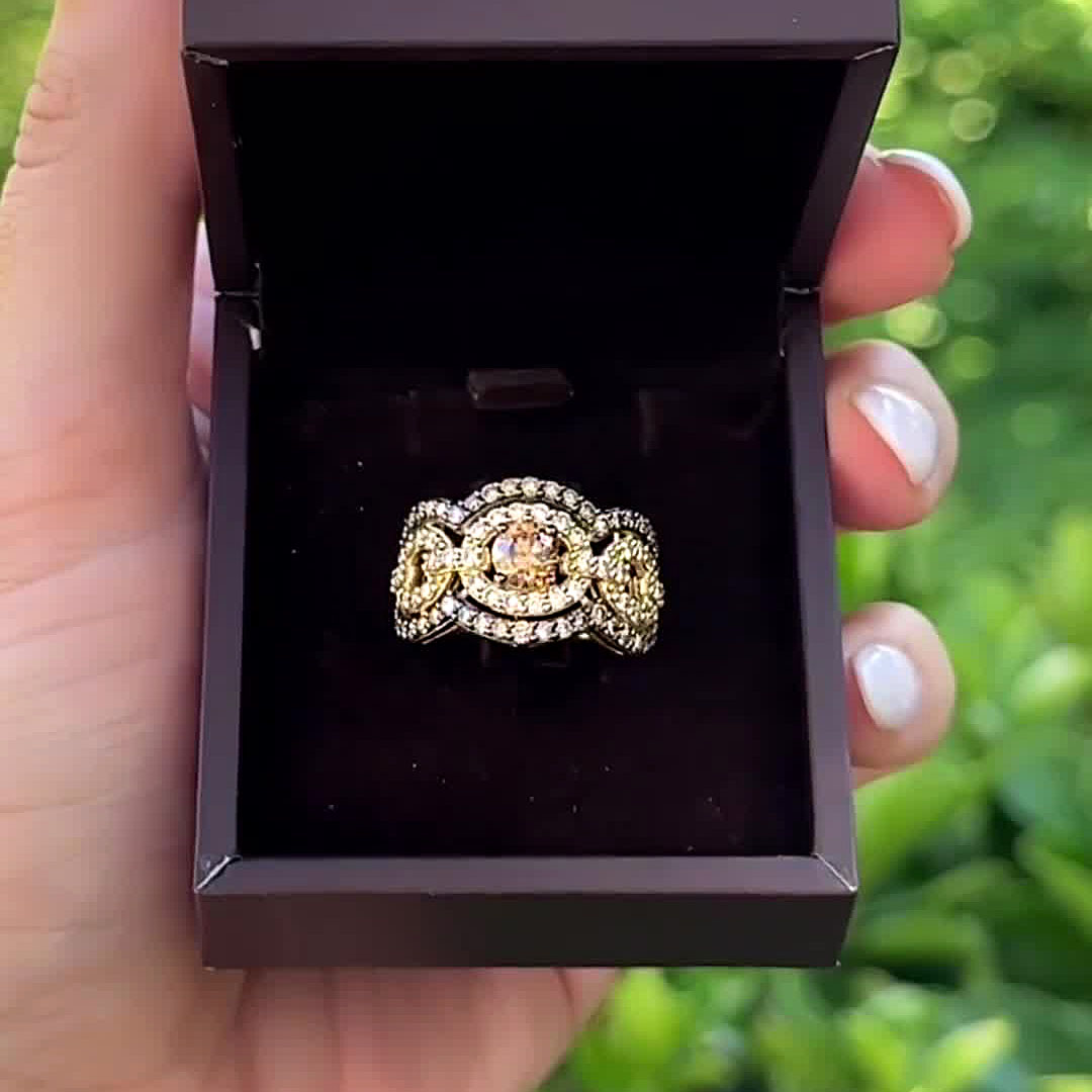 6.75ct Round Cut Yellow Sapphire Eternity Ring