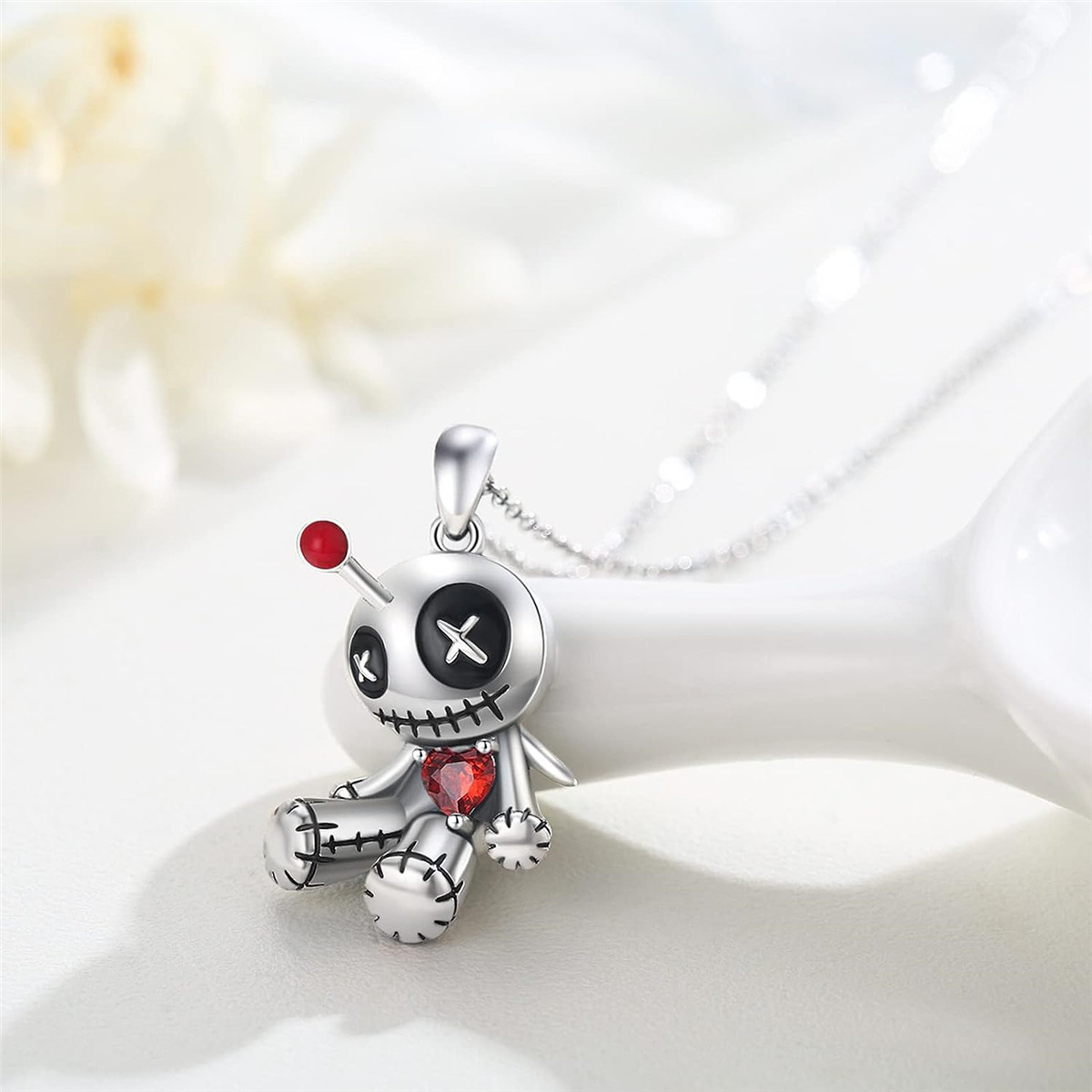 Red Heart Voodoo Doll Fashion Jewelry Necklace