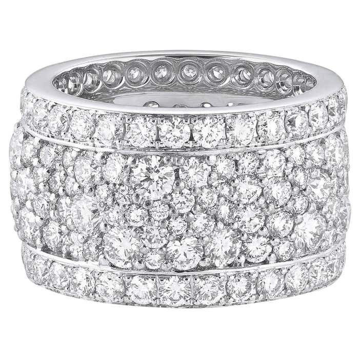 7.35ct Round Cut White Sapphire Eternity Ring