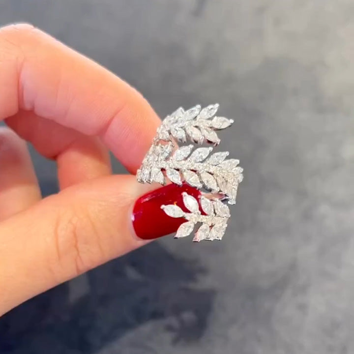 3.4ct Marquise Cut Spiral Wrap Ring