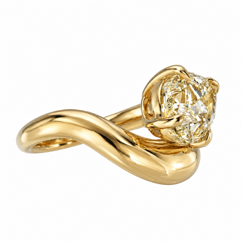 2.75ct Pear Cut Yellow Sapphire Solitaire Engagement Ring
