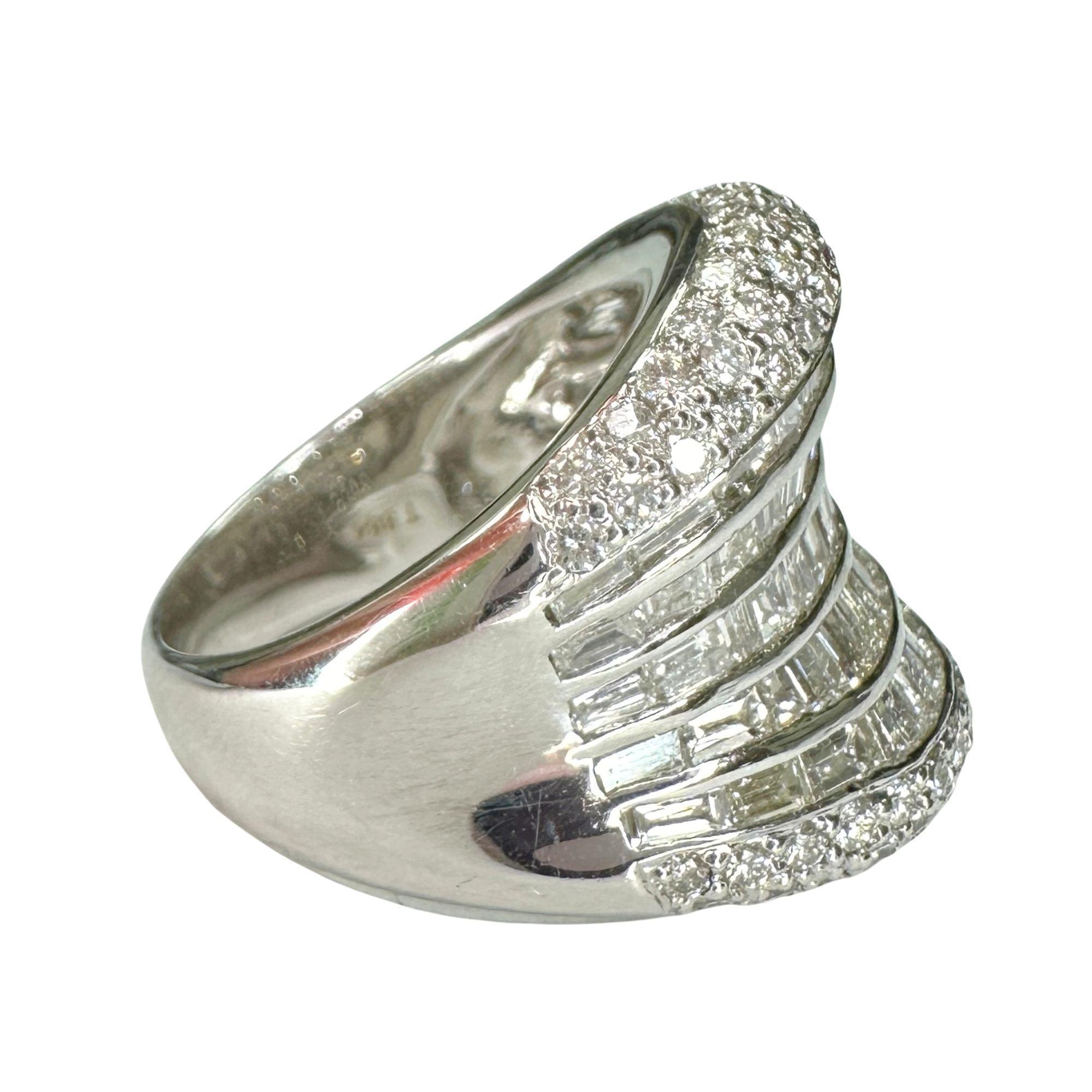 11.5ct Baguette&Round Cut Diamond Wide Band Ring