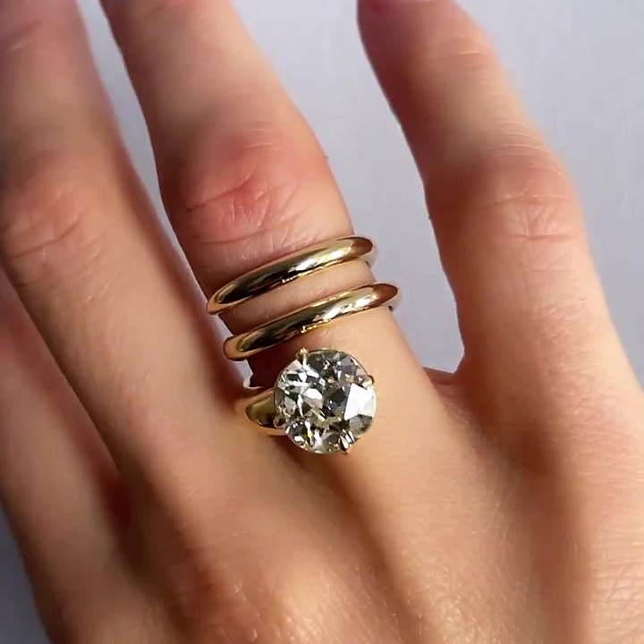 4ct Round Cut White Sapphire Engagement Ring