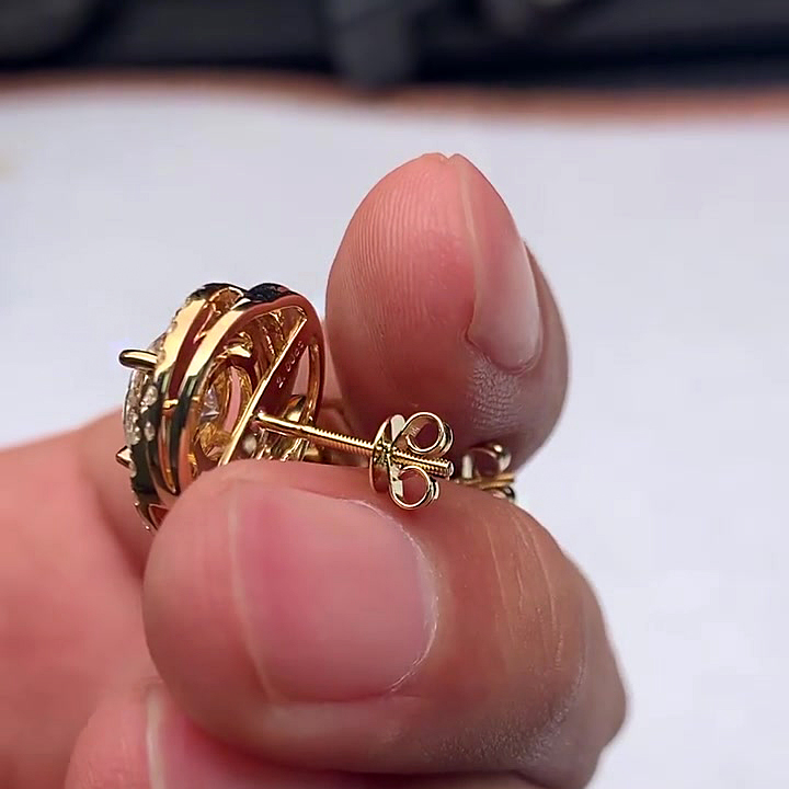 Round Cut White Sapphire Drop Earrings