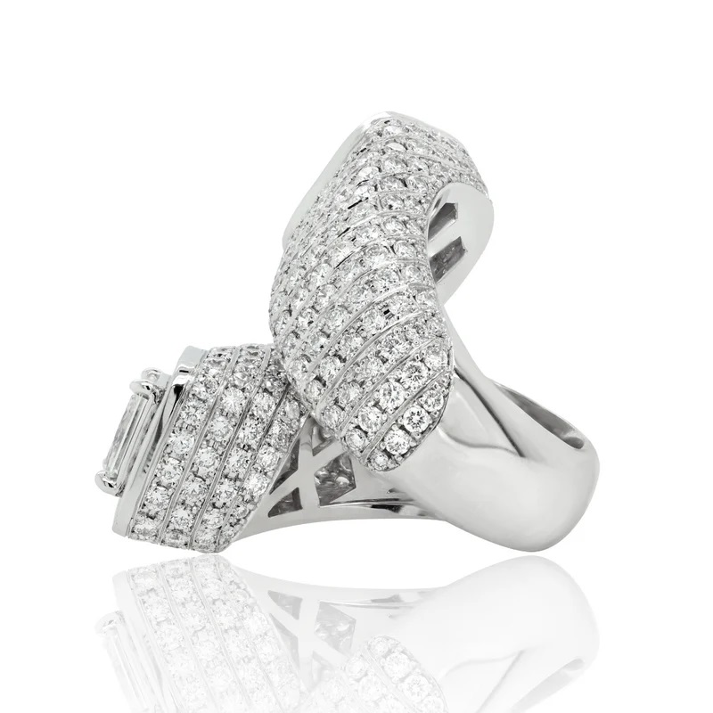 9.75ct Toi et Moi Emerald Cut Diamond Ring