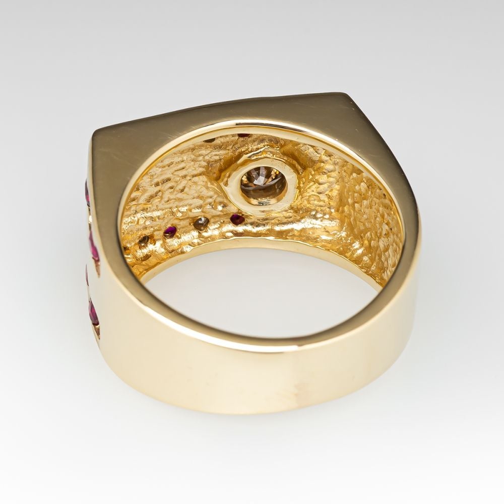 Art Deco 0.5ct Round Cut White Sapphire Men's Wedding Band