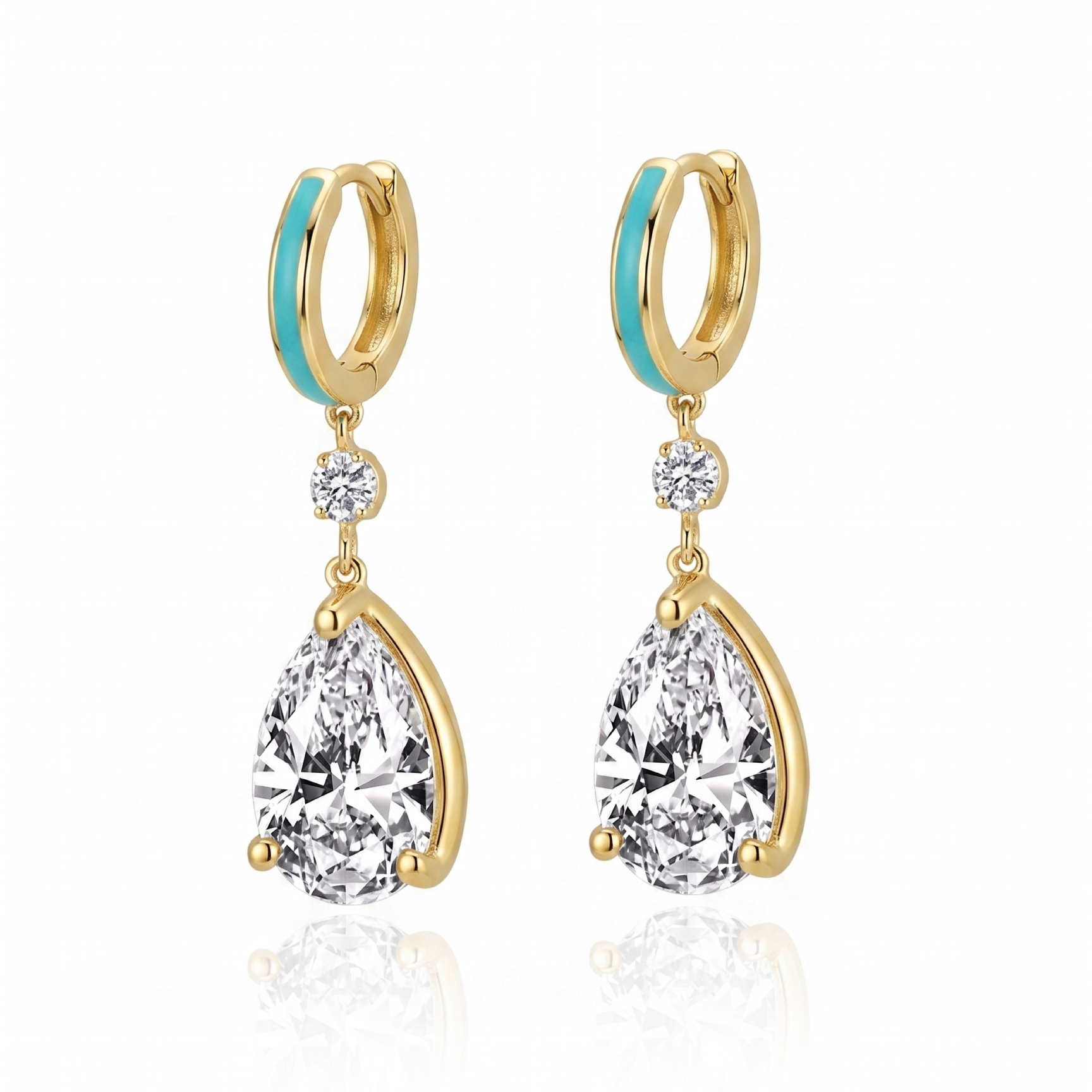 Original Design - Pear Cut Moissanite Dangle Earrings