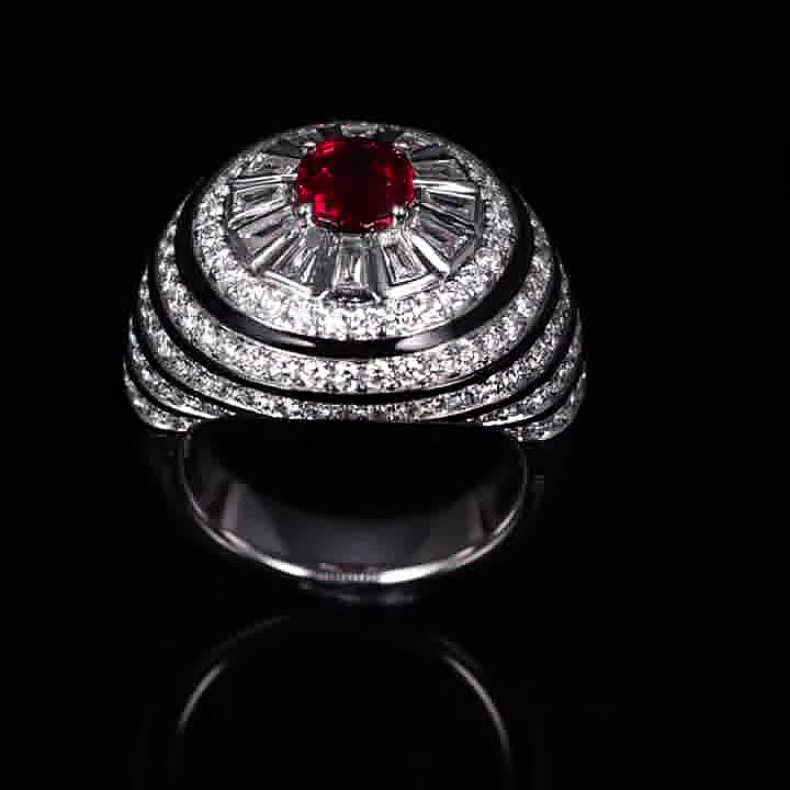 2ct Round Cut Ruby Sapphire Cocktail Ring