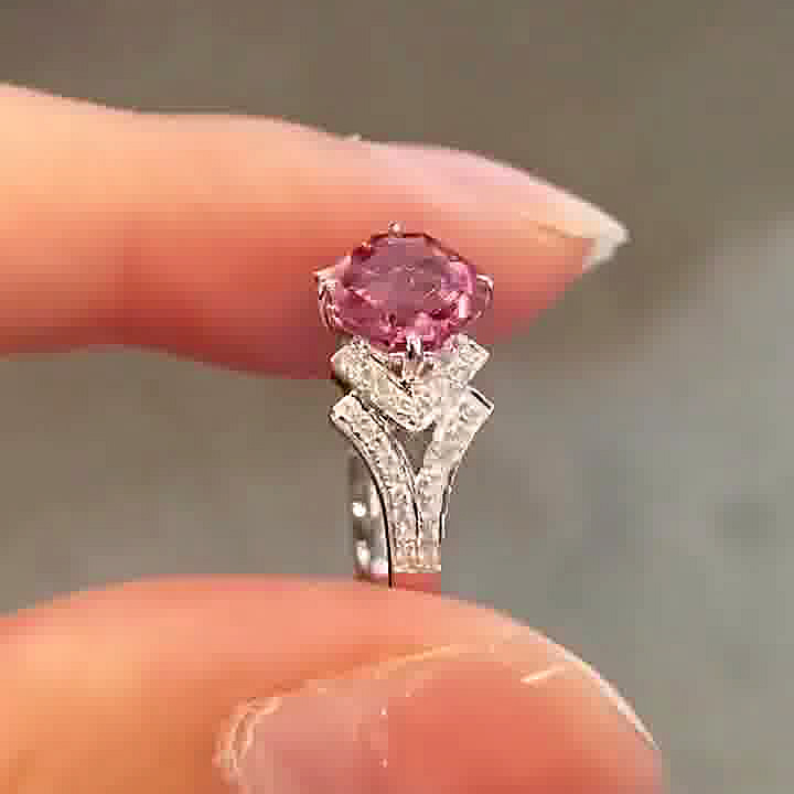 3ct Asscher Cut Pink Sapphire Engagement Ring