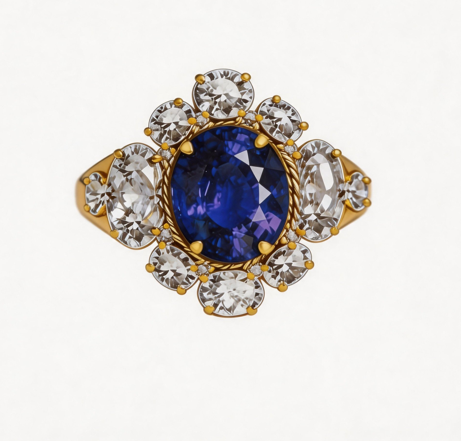 Original Design - 2ct Oval Cut Blue Sapphire Engagement Ring