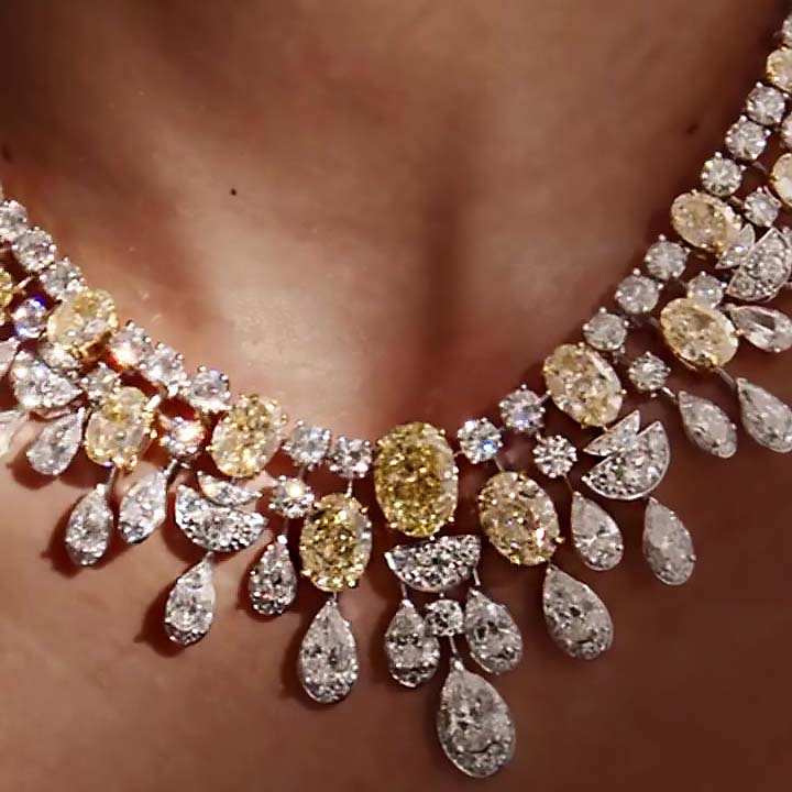 Multi-cut Yellow Sapphire Luxury Necklace
