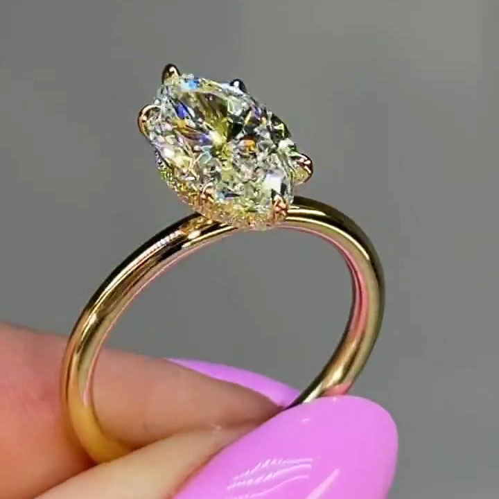 3ct Marquise Cut White Sapphire Engagement Ring