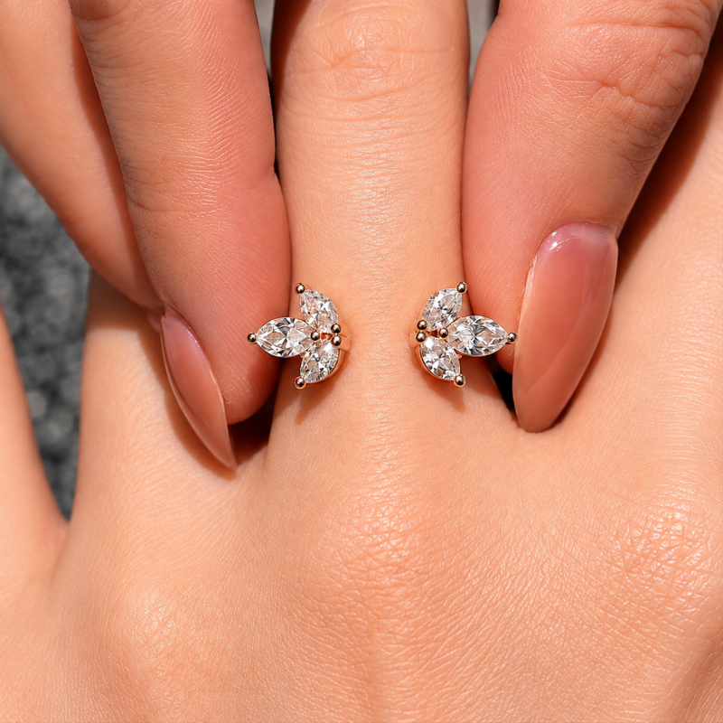 Fashion 3ct Oval Cut White Sapphire Wedding Set / 2pcs