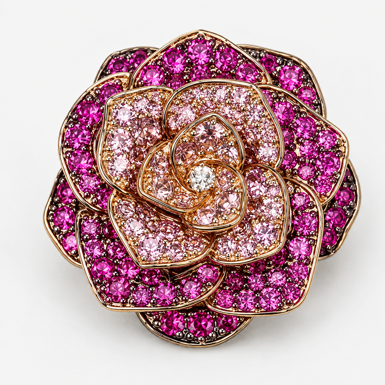 9.85ctw Round Cut Multicolor Sapphire Flower Shaped Wedding Band