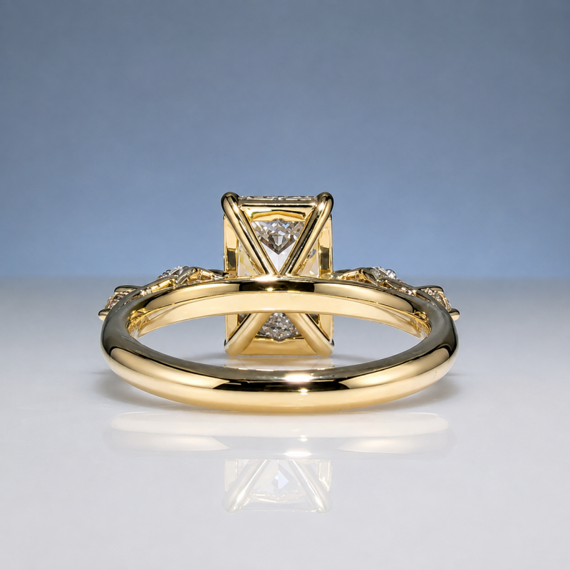 Classic 2ct Crushed Ice Radiant Cut White Sapphire Engagement Ring