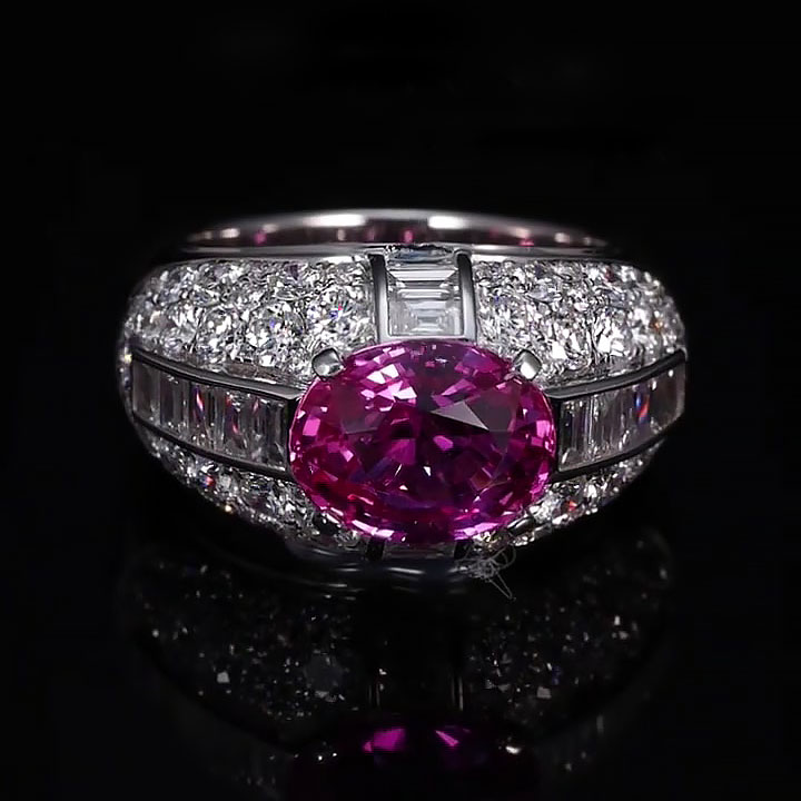 3ct Oval Cut Ruby Sapphire Engagement Ring
