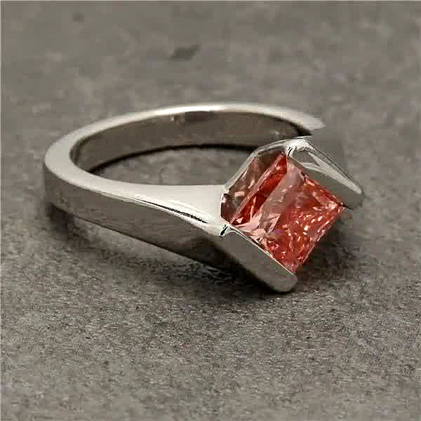 5ct Princess Cut Pink Sapphire Engagement Ring