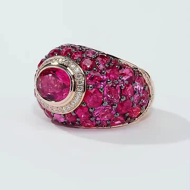 2ct Oval Cut Ruby Sapphire Cocktail Ring