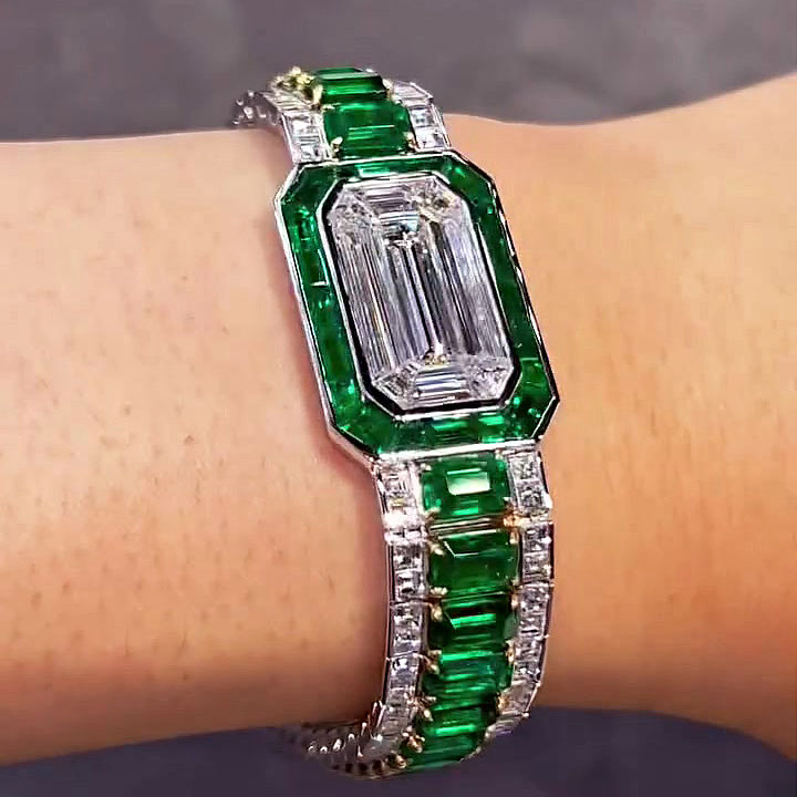Emerald Cut White Sapphire Bracelet