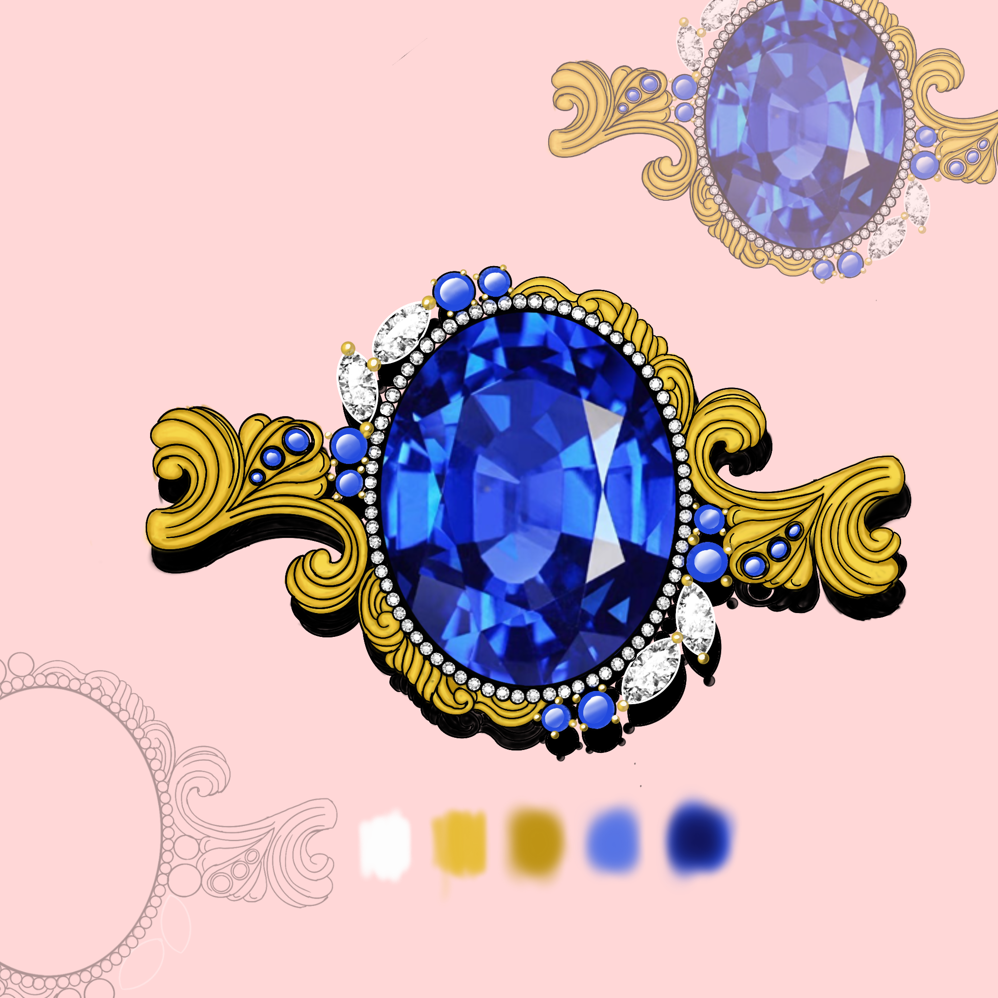 Original Design - 3ct Oval Cut Blue Sapphire Engagement Ring