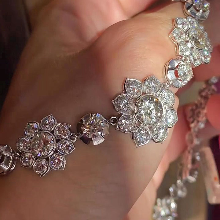 Art Deco Round Cut White Sapphire Necklace