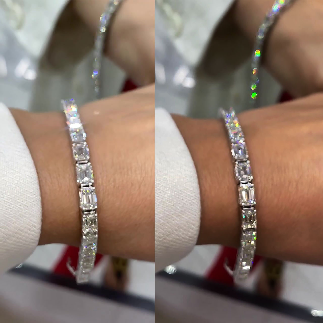 Emerald Cut White Sapphire Bracelet