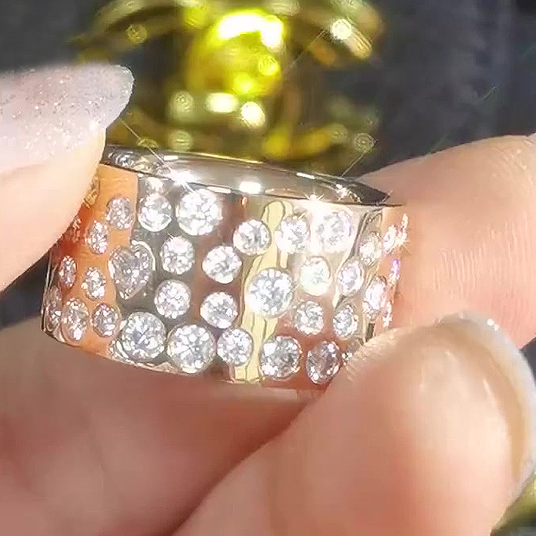 6.75ct Heart&Round Cut White Sapphire Eternity Band