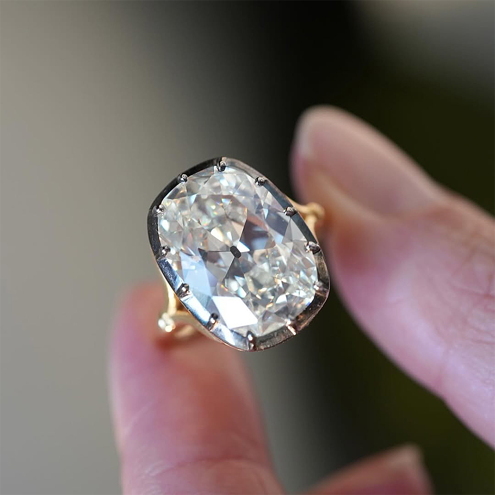 3ct Cushion Cut Yellow Sapphire Engagement Ring