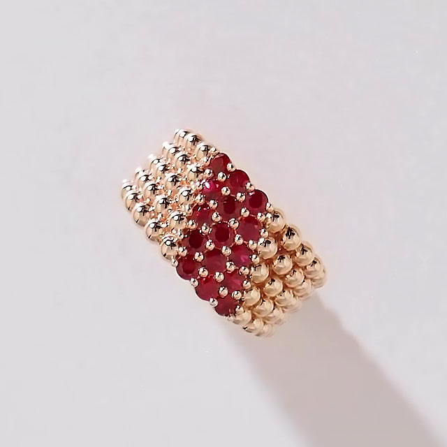 1.65ct Round Cut Ruby Sapphire Eternity Ring