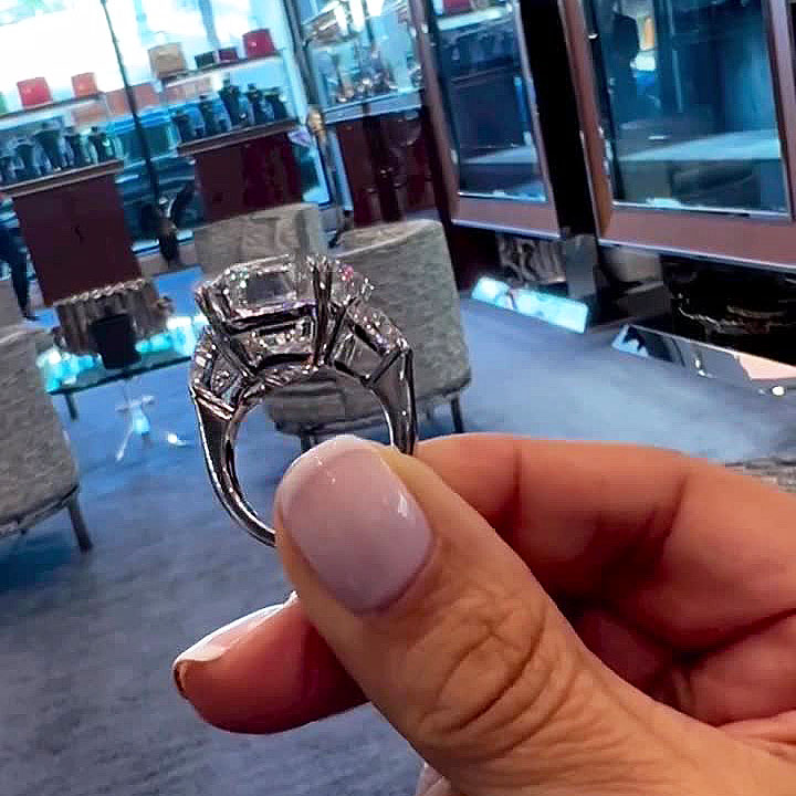 6ct Octagon Cut White Sapphire Engagement Ring