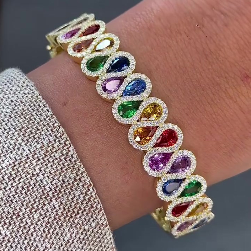 Pear Cut Multi-Gemstone Bracelet