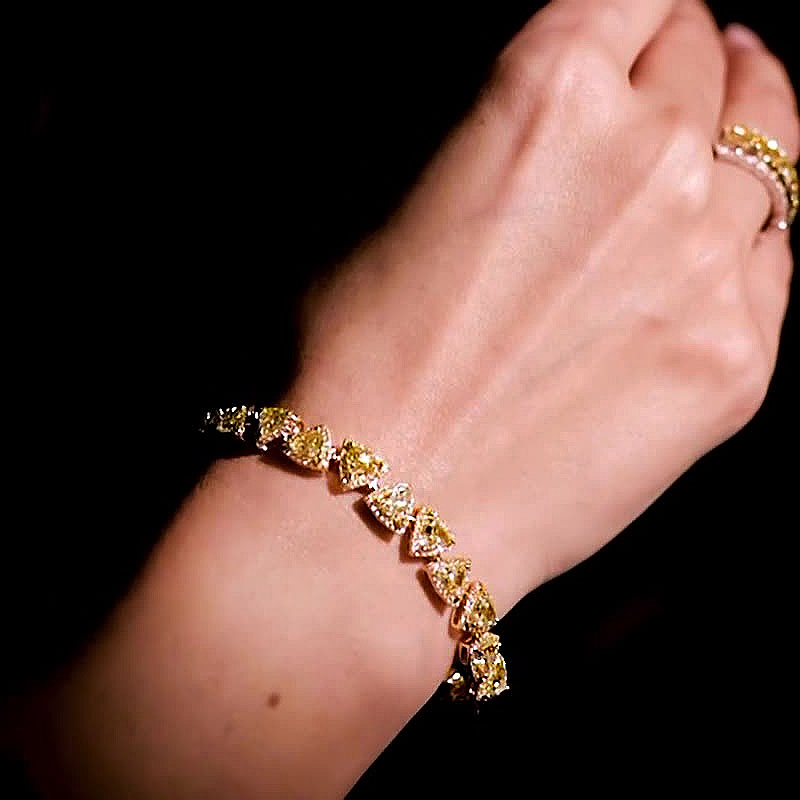 Triangle Cut Yellow Sapphire Bracelet