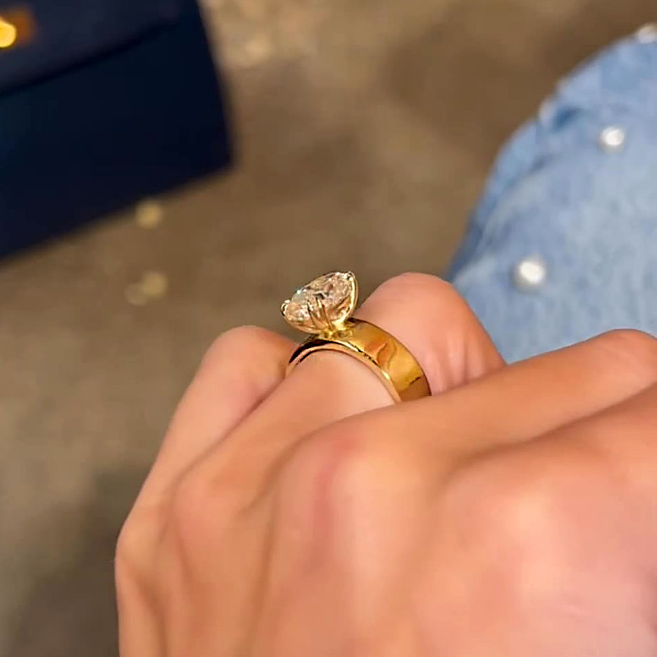 2.5ct Oval Cut White Sapphire Engagement Ring