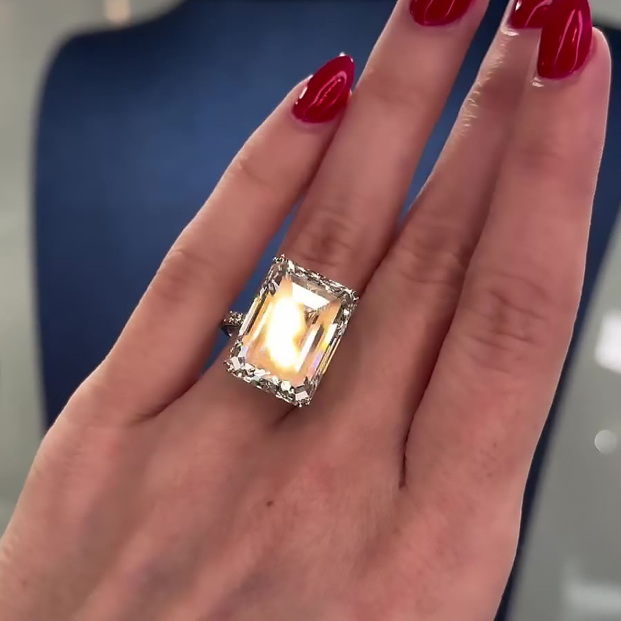 7ct Emerald Cut White Sapphire Engagement Ring