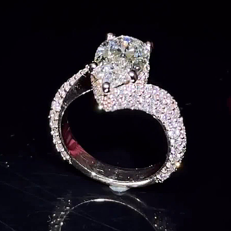 5ct Pear Cut White Sapphire Engagement Ring